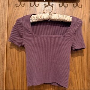 Madewell Square-Neck Crop Sweater Tee
